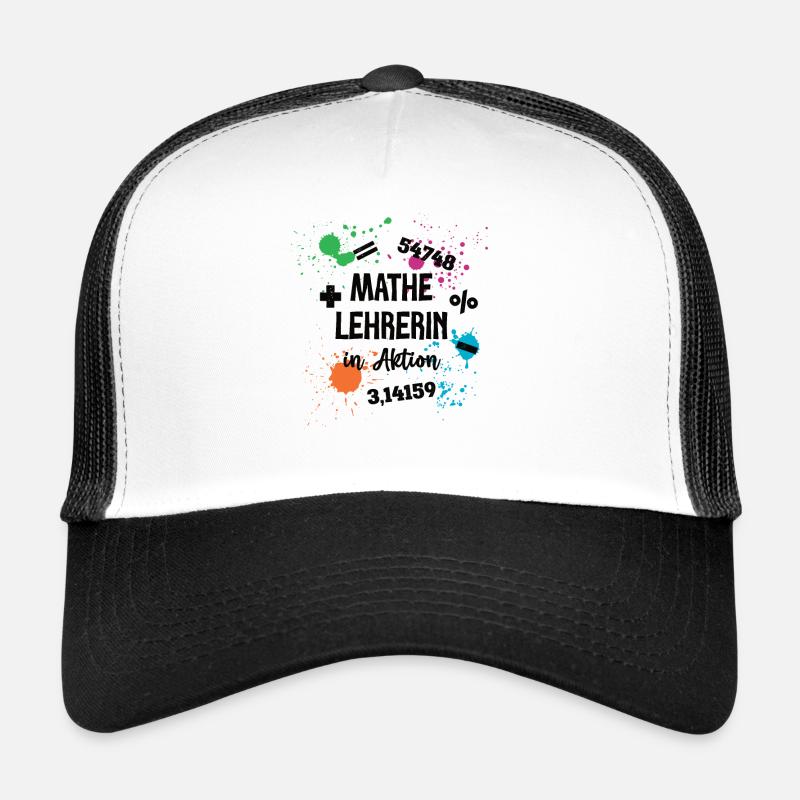 Mathe Lehrerin in Aktion Lehrerinnen Mathematik - Trucker Cap - Weiß/Schwarz