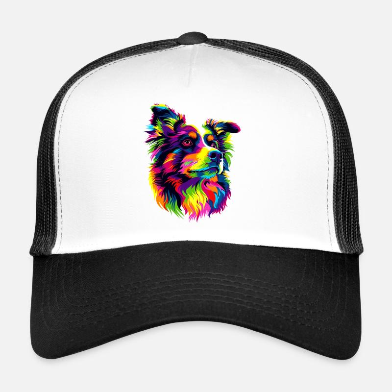 Australian Shepherd Bunte Farben Pop Art Aussie Trucker Cap