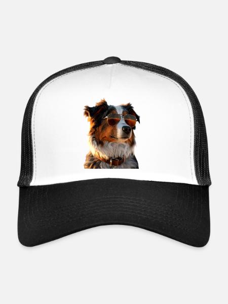 Australian Shepherd Dog Lover Cute Aussie - Trucker Cap - white/black - Front