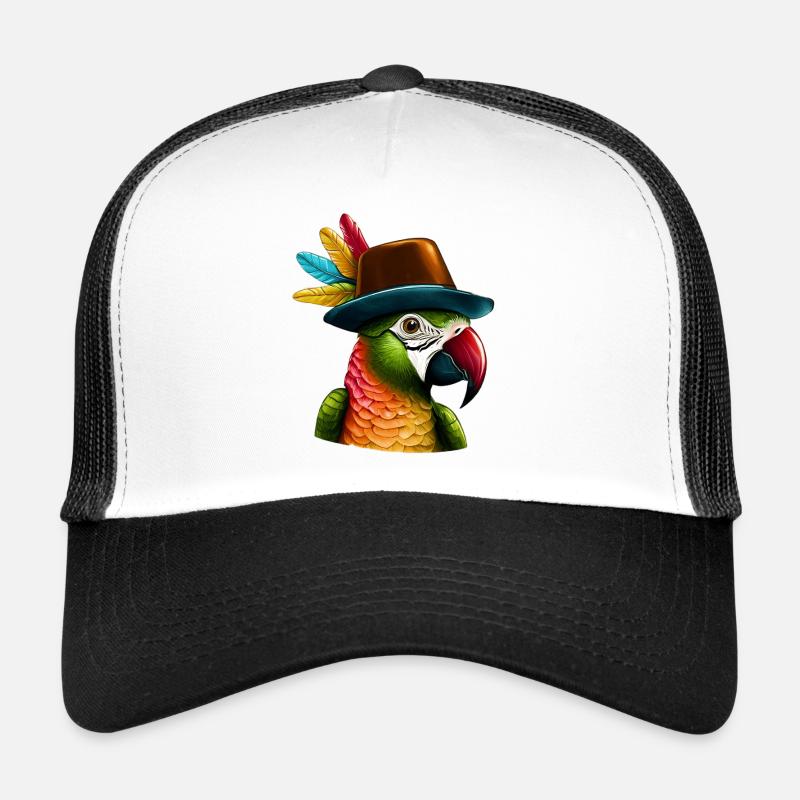 Parrot with Hat Trucker Cap