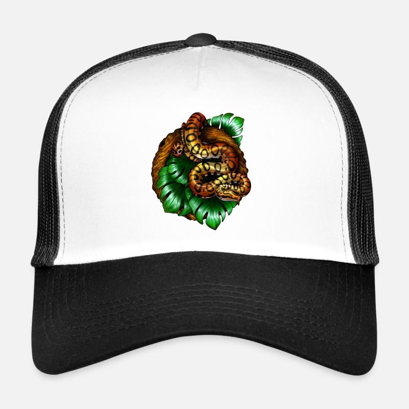 Monstera Snake - Trucker Cap - Weiß/Schwarz