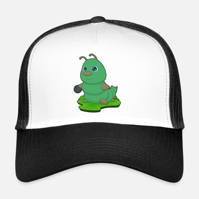 Raupe Bowling Bowlingkugel - Trucker Cap - Weiß/Schwarz