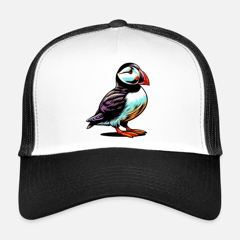 Papageitaucher - Trucker Cap - Weiß/Schwarz