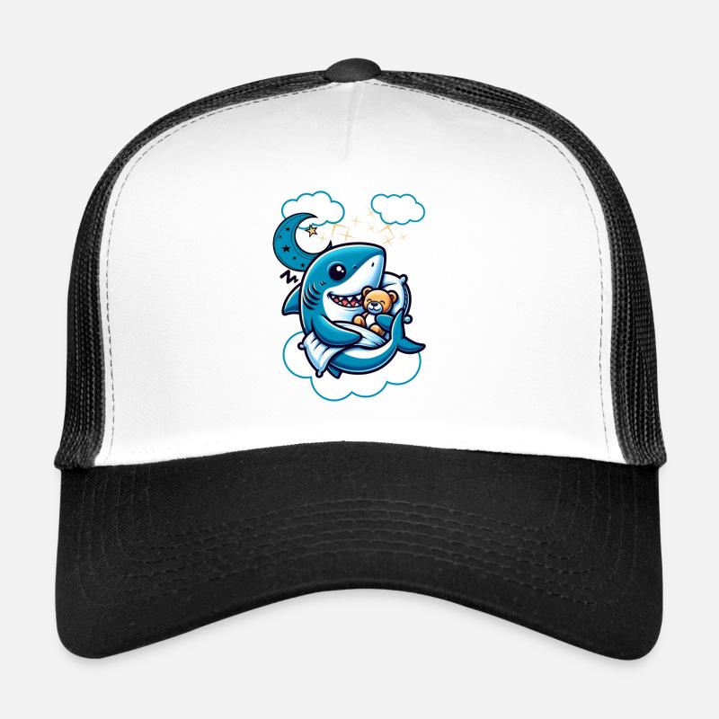 Bouclier de sommeil de requin avec ours en peluche mignon Casquette trucker 