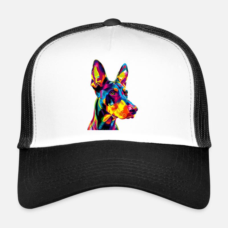 Doberman chien couleurs vives Pop Art Dobermans Casquette trucker 