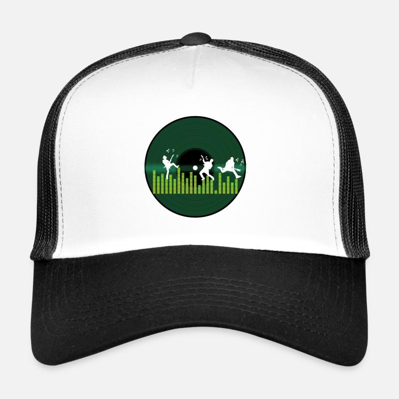Rhythmen auf grünem Vinyl - Trucker Cap - Weiß/Schwarz