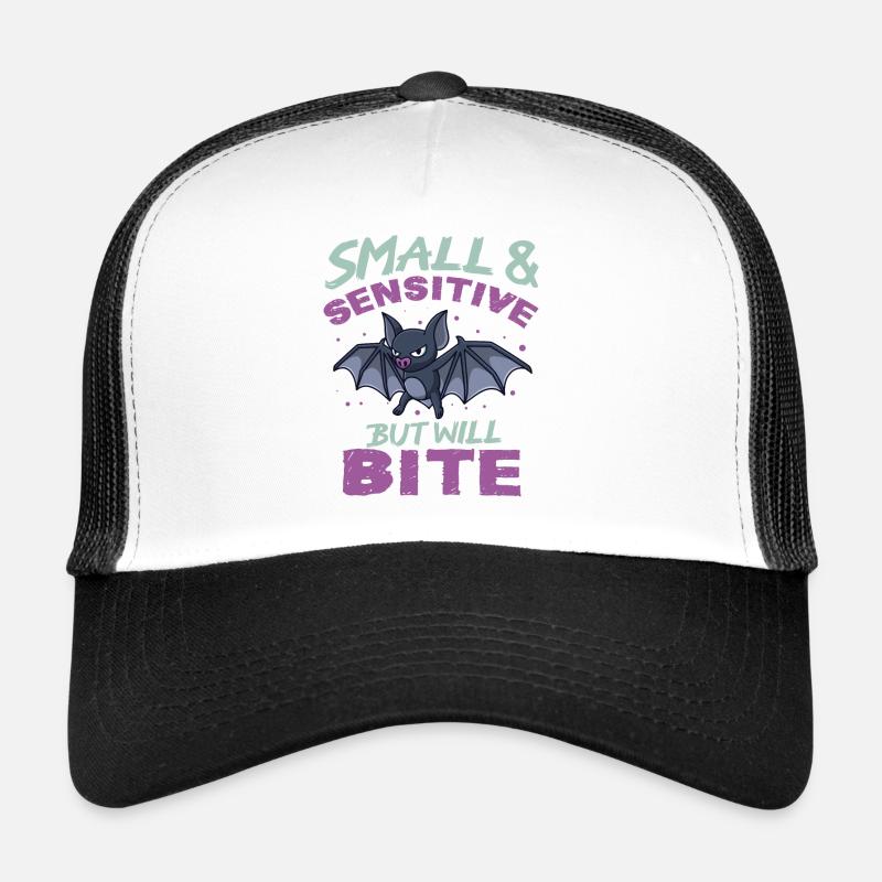 Bat Halloween Small Sensitive But Will Bite Trucker Cap