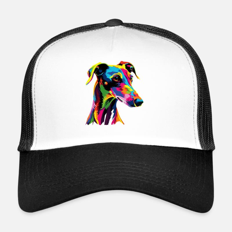 Lévrier Chiens Couleurs Colorées Pop Art Chien Lévrier Casquette trucker 