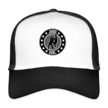 Judo Girl Combattante de judo - Casquette trucker  - blanc/noir - Devant