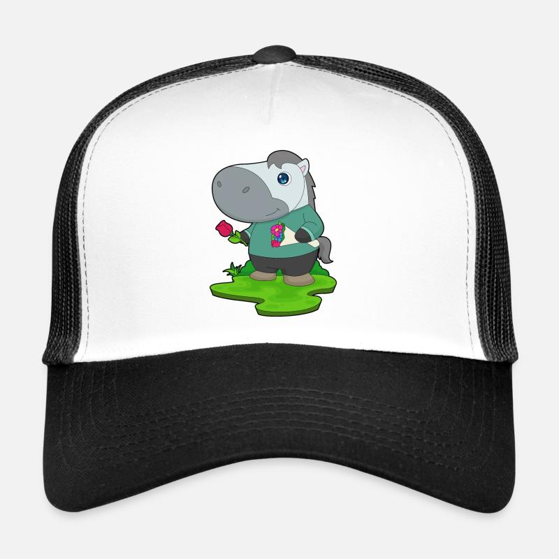 Pferd Blumenstrauß Trucker Cap