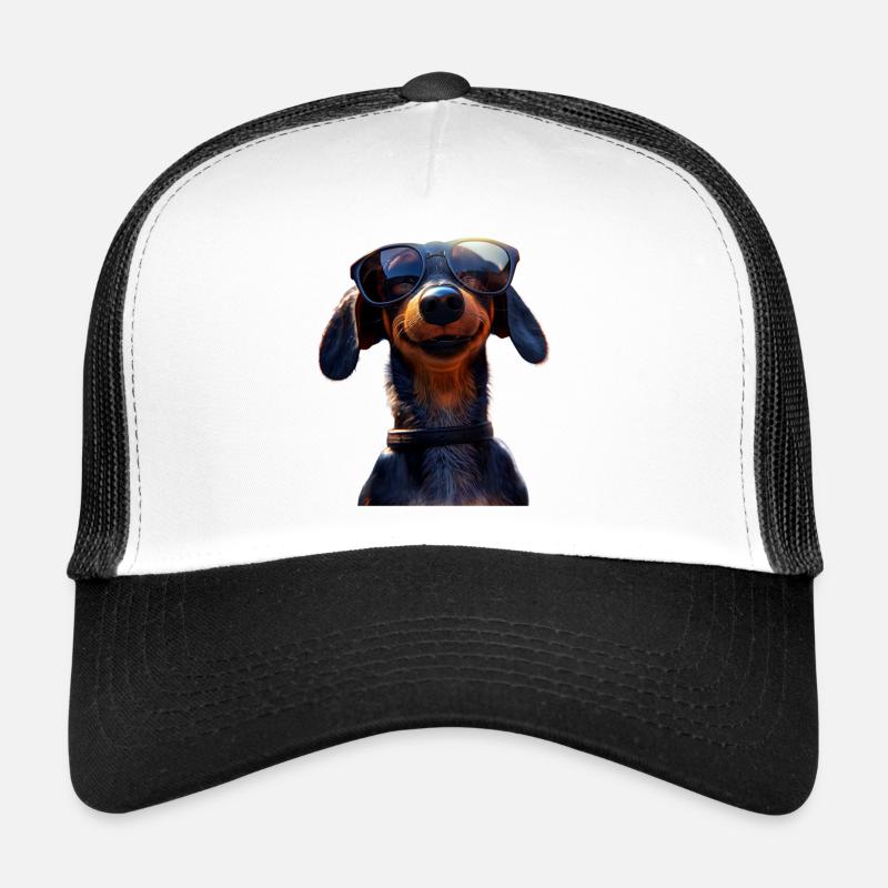 Dackel Dachshund Zwergdackel Dackelclub Teckel - Trucker Cap - Weiß/Schwarz
