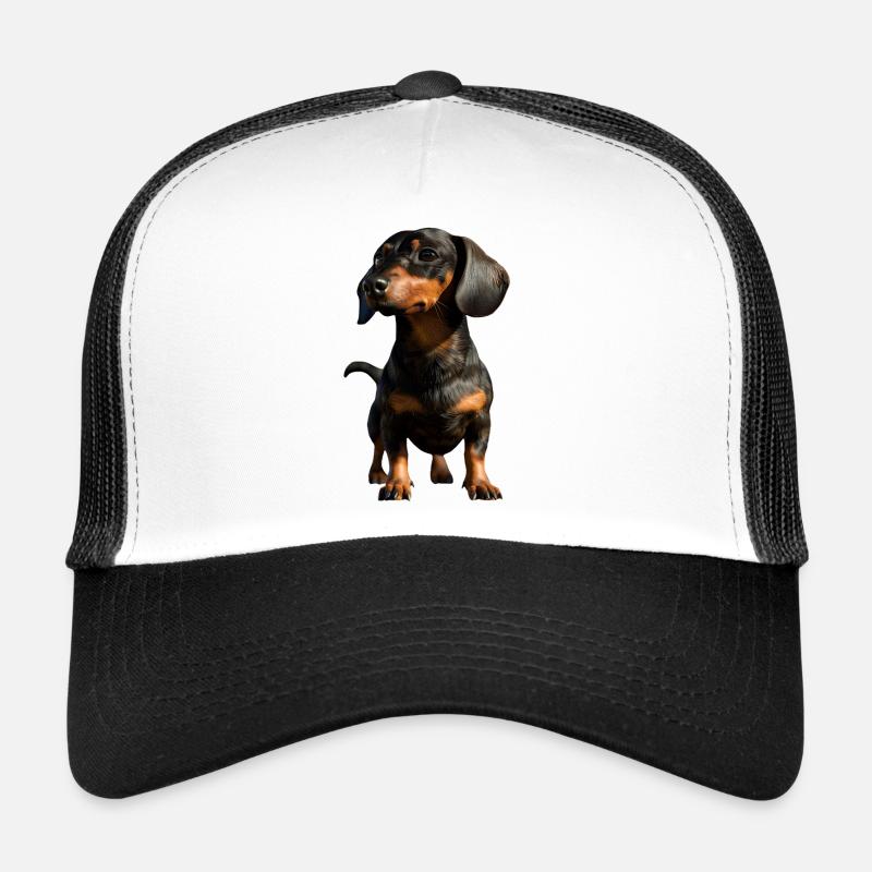 Teckel, Teckel, Teckel miniature, Dachshund Club, Teckel - Casquette trucker  - blanc/noir