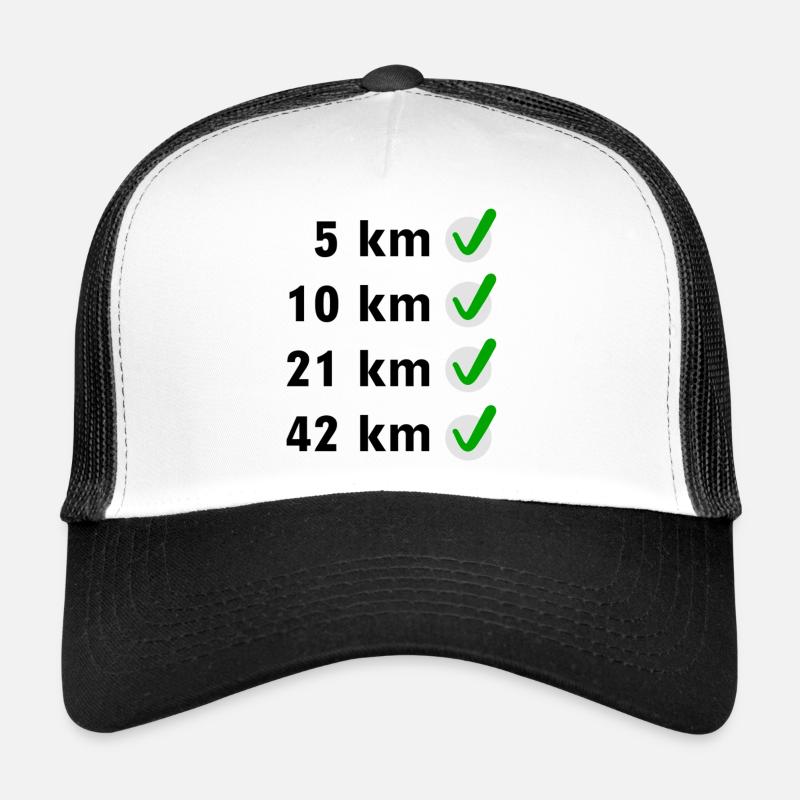 Marathon Checkliste - Trucker Cap - Weiß/Schwarz