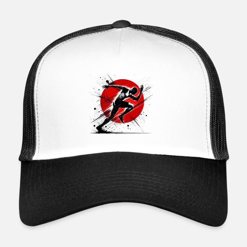 Dynamischer Läufer Athletischer Sportbegeisterter Design - Trucker Cap - Weiß/Schwarz