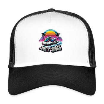 Jet Ski Adventure Retro Summer - Trucker Cap - white/black - Front