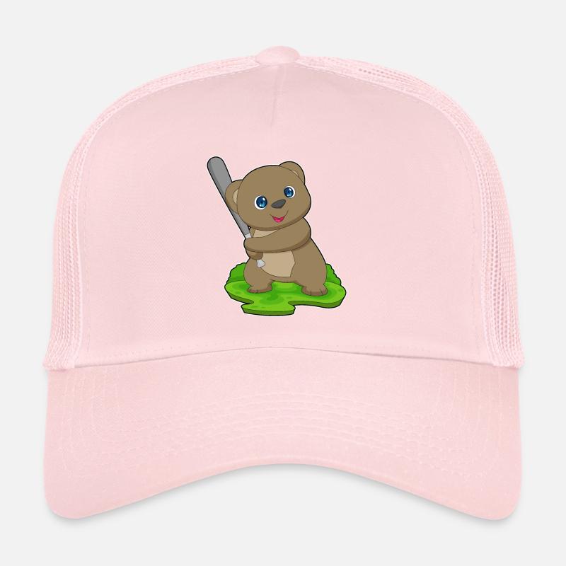 Bear Baseball Baseball Bat Trucker Cap