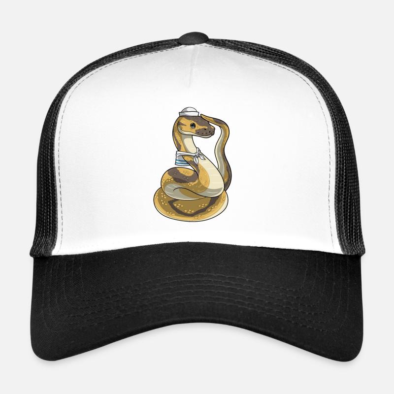 Snake Sailor Sailor's Hat - Trucker Cap - white/black