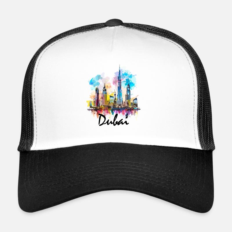 Dubai Skyline Arab Emirates Trucker Cap