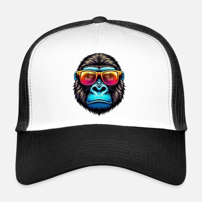 Gorilles avec lunettes de soleil Casquette trucker 