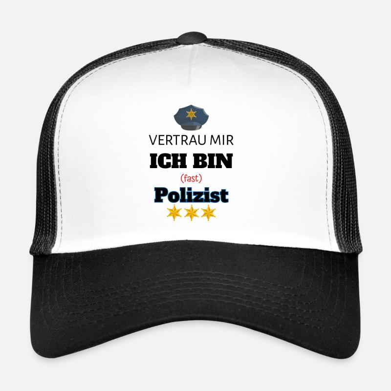 Polizei Geschenk - Trucker Cap - Weiß/Schwarz