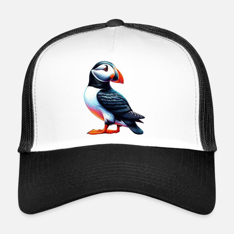 Papageitaucher - Trucker Cap - Weiß/Schwarz