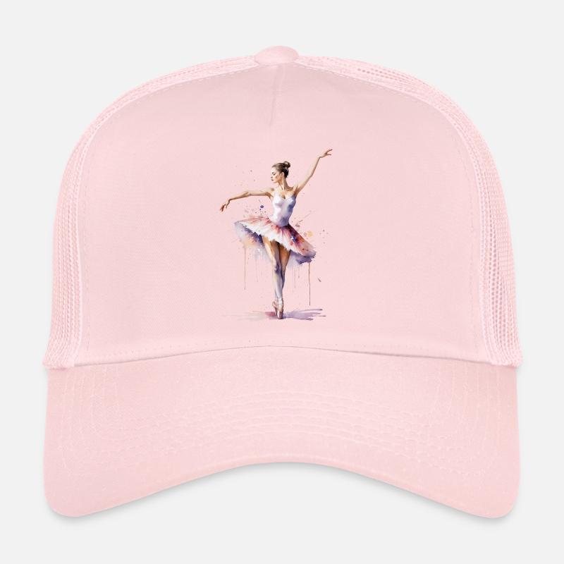 Aquarelle de ballerine gracieuse - Art de la danse Casquette trucker 