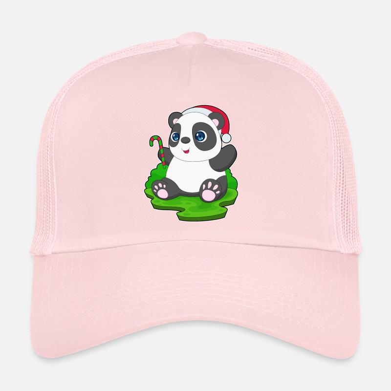 Panda Canne de Noël Casquette trucker 