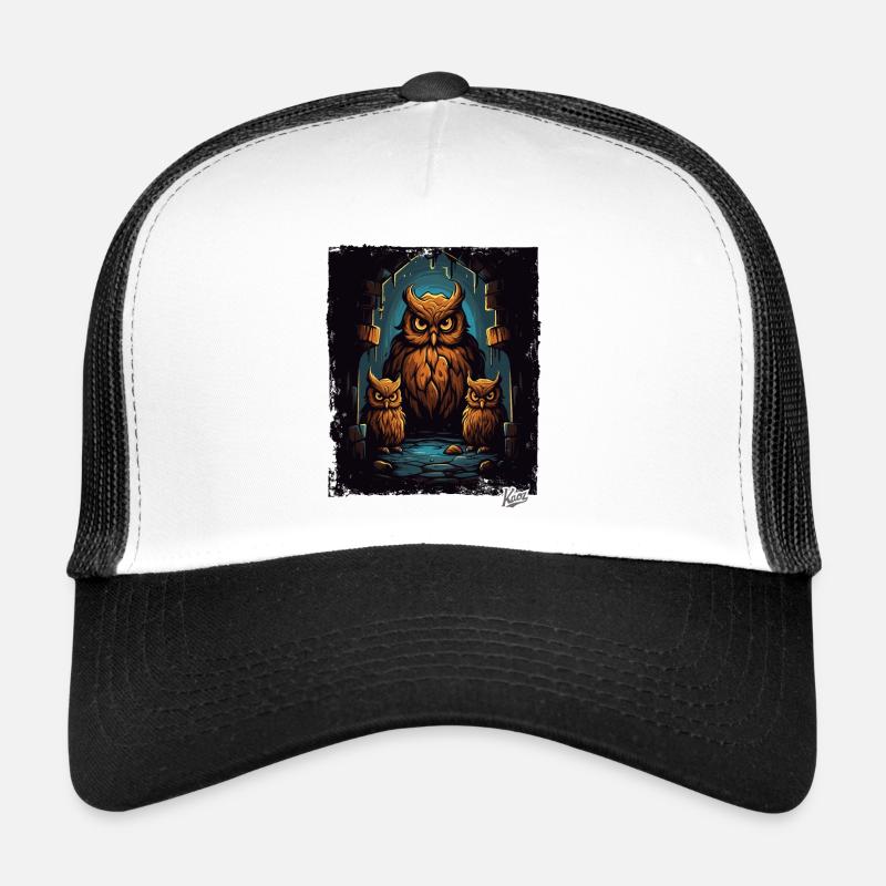 Trois hiboux dans le donjon Casquette trucker 