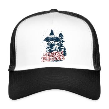 Schietwetter Bär - Trucker Cap - Weiß/Schwarz - Vorne
