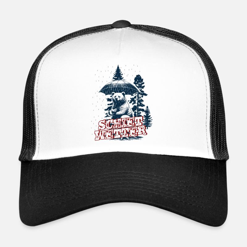 Schietwetter Bär - Trucker Cap - Weiß/Schwarz