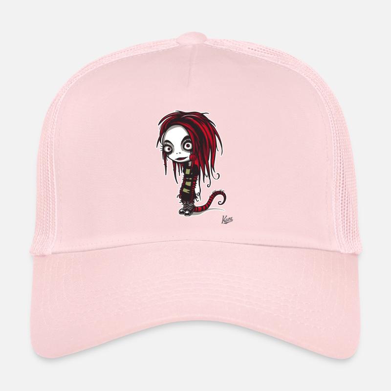 Emo Punk Worm Girl Horror Trucker Cap