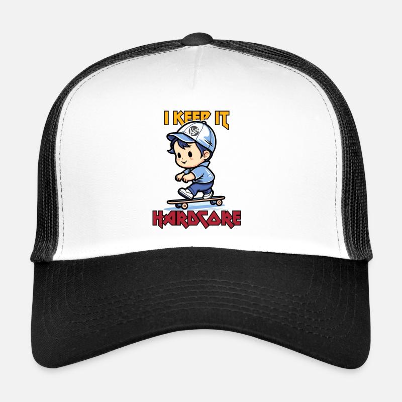 Kleiner Skateboarder bleibt immer Hardcore Trucker Cap