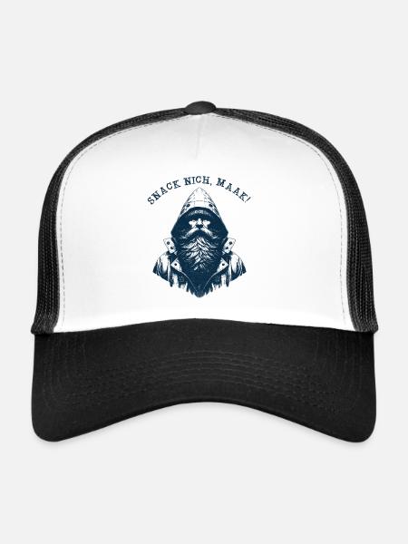 Snack Nicht Maak - Seemann, Fischer, Kapitän - Trucker Cap - Weiß/Schwarz