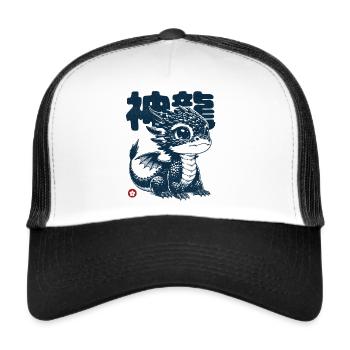 Fantasie-/Sci-Fi Mystischer Drache - Trucker Cap - Weiß/Schwarz - Vorne