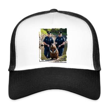 Beaver arrested by the police - Trucker Cap - white/black - Front