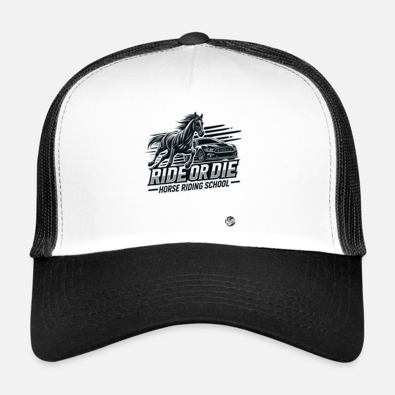École d’équitation Ride or Die pour chevaux et cavaliers Casquette trucker 