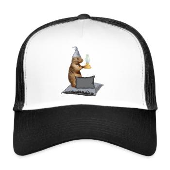 Bonne Nuit Chemise de Nuit Pyjama Pyjama - Casquette trucker  - blanc/noir - Devant
