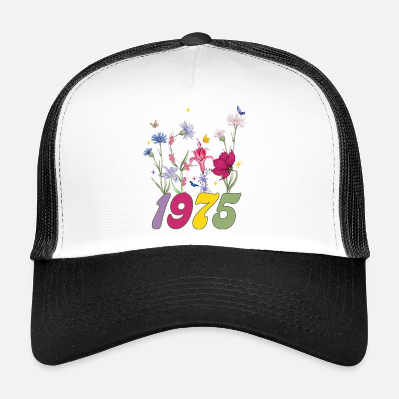 Année de naissance 1975 fleurs sauvages Casquette trucker 