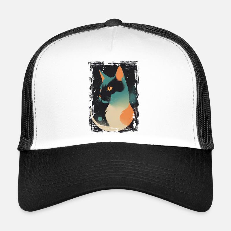 Chat mystique au clair de lune Casquette trucker 