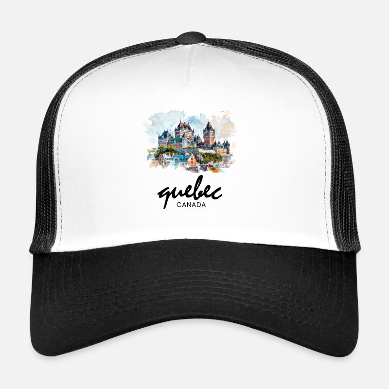 Quebec Canada Montreal, quebec flag Trucker Cap
