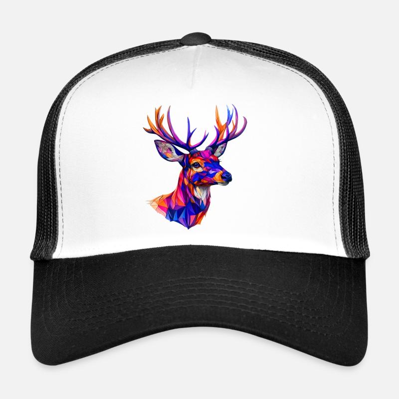 Cerf, le roi de la forêt - Casquette trucker  - blanc/noir
