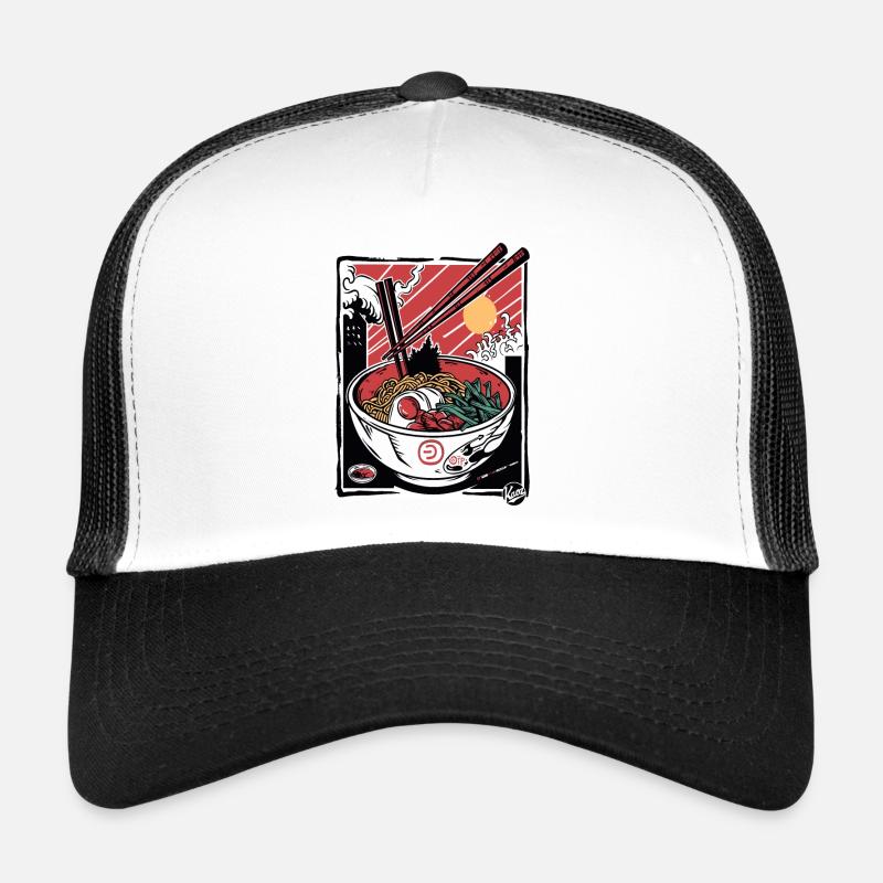 Attaque des bâtonnets de ramen - Casquette trucker  - blanc/noir