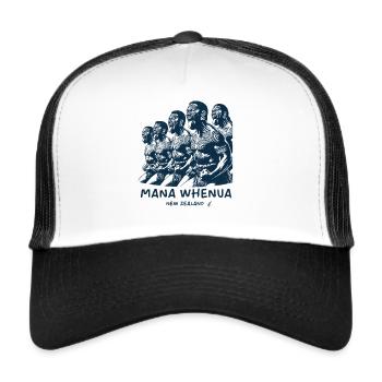 Neuseeland Maori Krieger - Trucker Cap - Weiß/Schwarz - Vorne