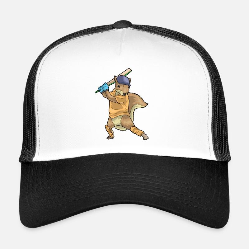 Écureuil Cricket Batte de cricket Casquette trucker 