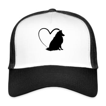 Rough Collie Dog Lover Rough Collie Heart Rough Co - Trucker Cap - white/black - Front