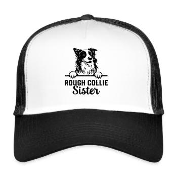 Rough Collie Sister Rough Collie Dog Lover Rough C - Trucker Cap - white/black - Front