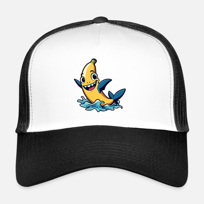 REQUIN BANANE - Casquette trucker  - blanc/noir