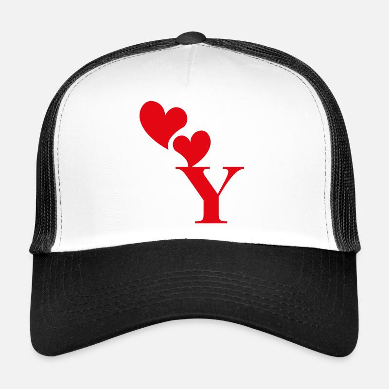 Buchstabe y rotes Herz Trucker Cap