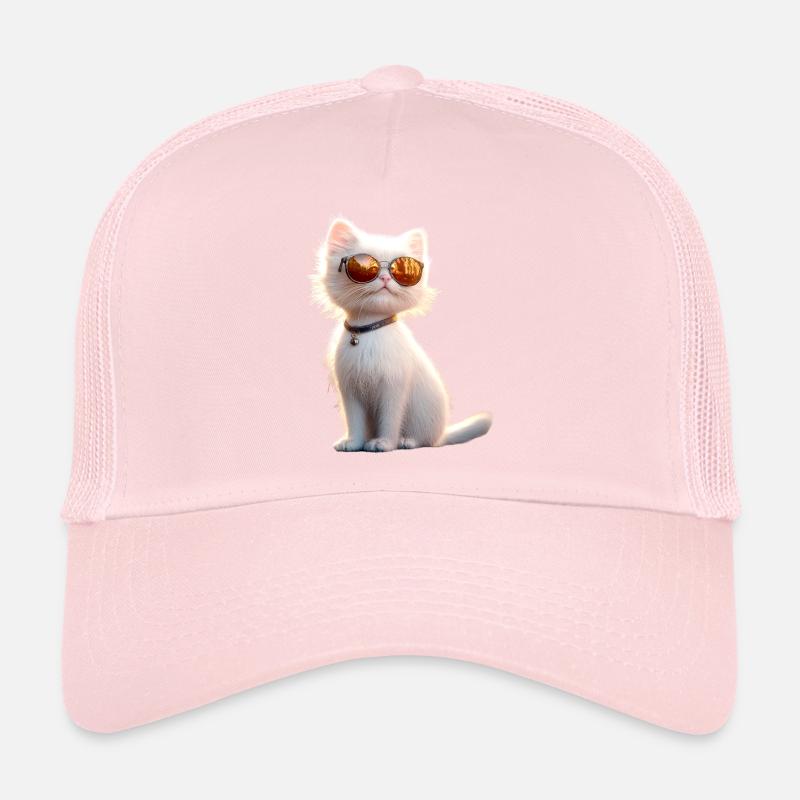 Chat Angora Blanc Chat Angora Chats Angora Mignons Casquette trucker 