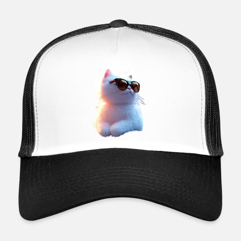 Angora Cat White Angora Cat Cute Angora Cats Trucker Cap